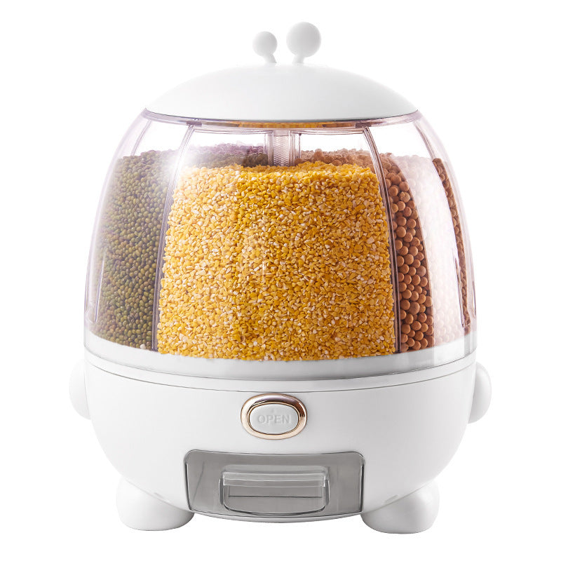 Plastic Rotatable Compartment Household Sealed Multi-grain Rice Bucket Box