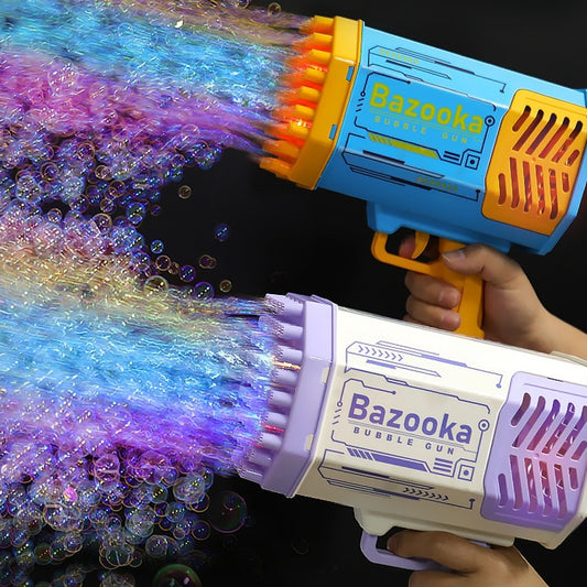 69 Holes Soap Bubbles Machine Gun Shape Automatic Blower With Light Toys For Kids