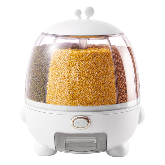 Plastic Rotatable Compartment Household Sealed Multi-grain Rice Bucket Box